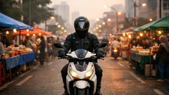 Tips ngabuburit aman naik motor saat jalanan sore makin padat