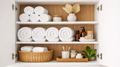 Cara menggulung handuk ala hotel agar lemari kamar mandi rapi dan hemat ruang