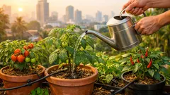 Cara menyiram kebun pot yang tepat agar tanaman subur dan air tidak boros