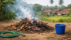 Bahaya membakar sisa pangkasan saat cuaca panas dan cara mencegah api cepat menyebar