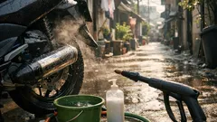 3 kesalahan saat cuci motor yang bikin komponen cepat rusak